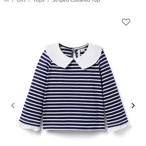 Janie and Jack Blue and White Striped Blouse with Peter Pan Collar